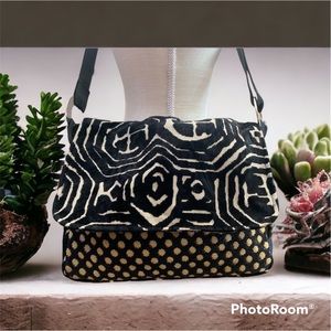 EVA MAY crossbody adjustable strap handbag. Like new! Ethnic raised pattern